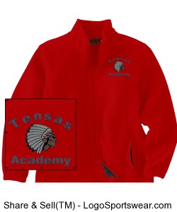 Youth Red Full-Zip Fleece Jacket with TA Logo Design Zoom